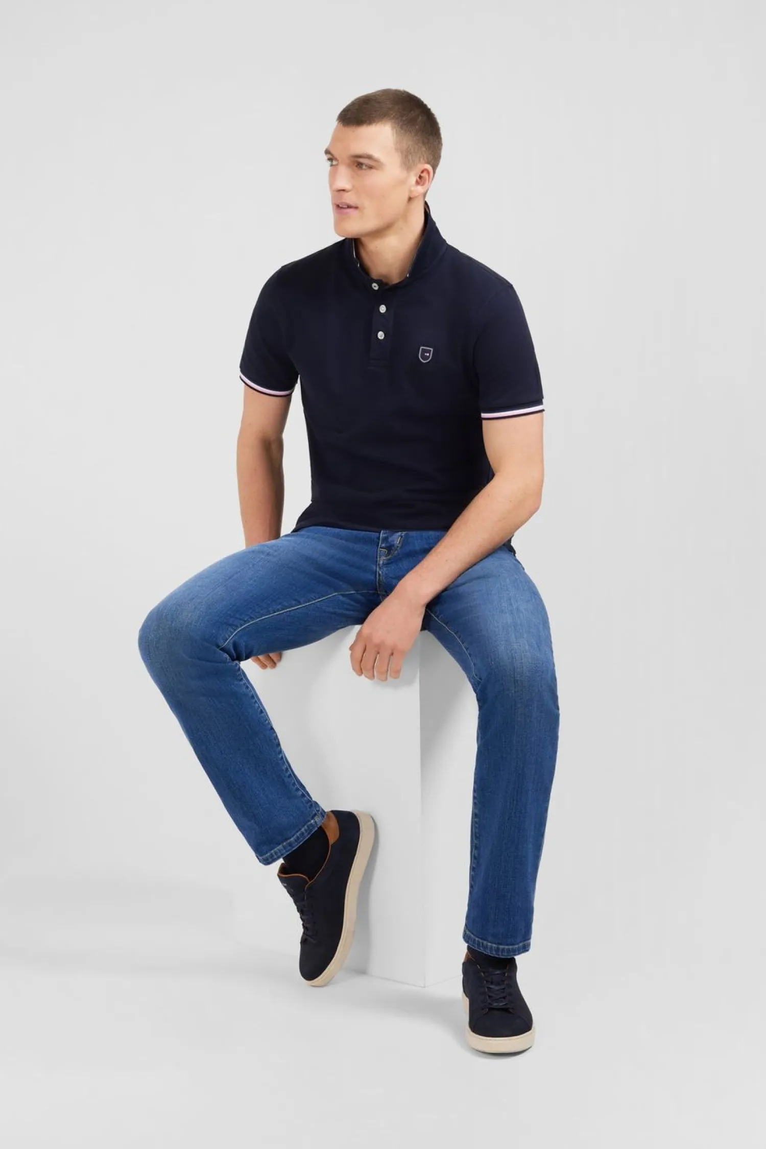 Hot Baskets Bleu Marine En Cuir Homme Sneakers