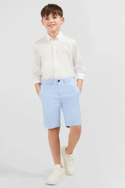 Outlet Bermuda Chino Bleu Ciel En Coton Stretch Enfant Enfant