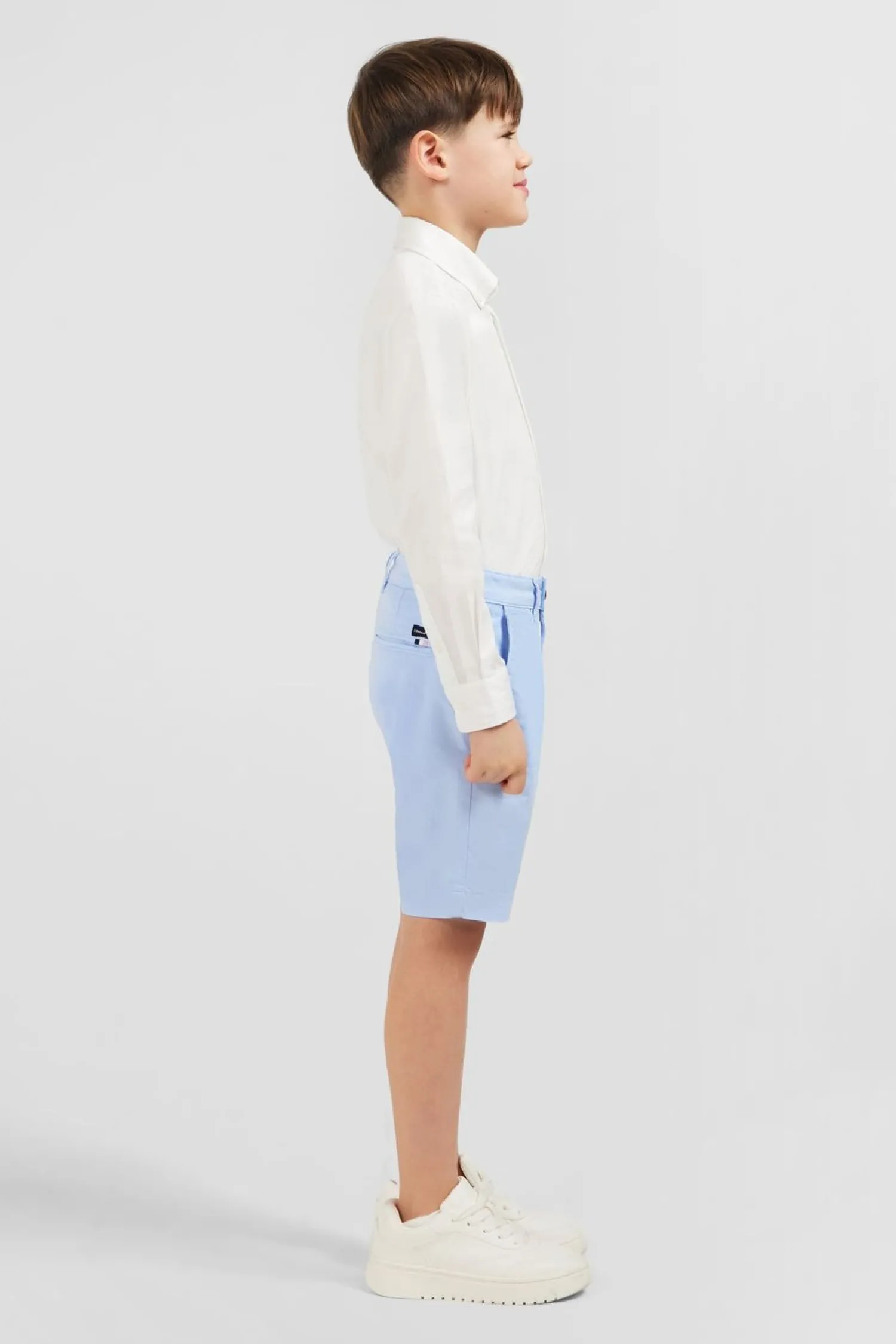 Outlet Bermuda Chino Bleu Ciel En Coton Stretch Enfant Enfant