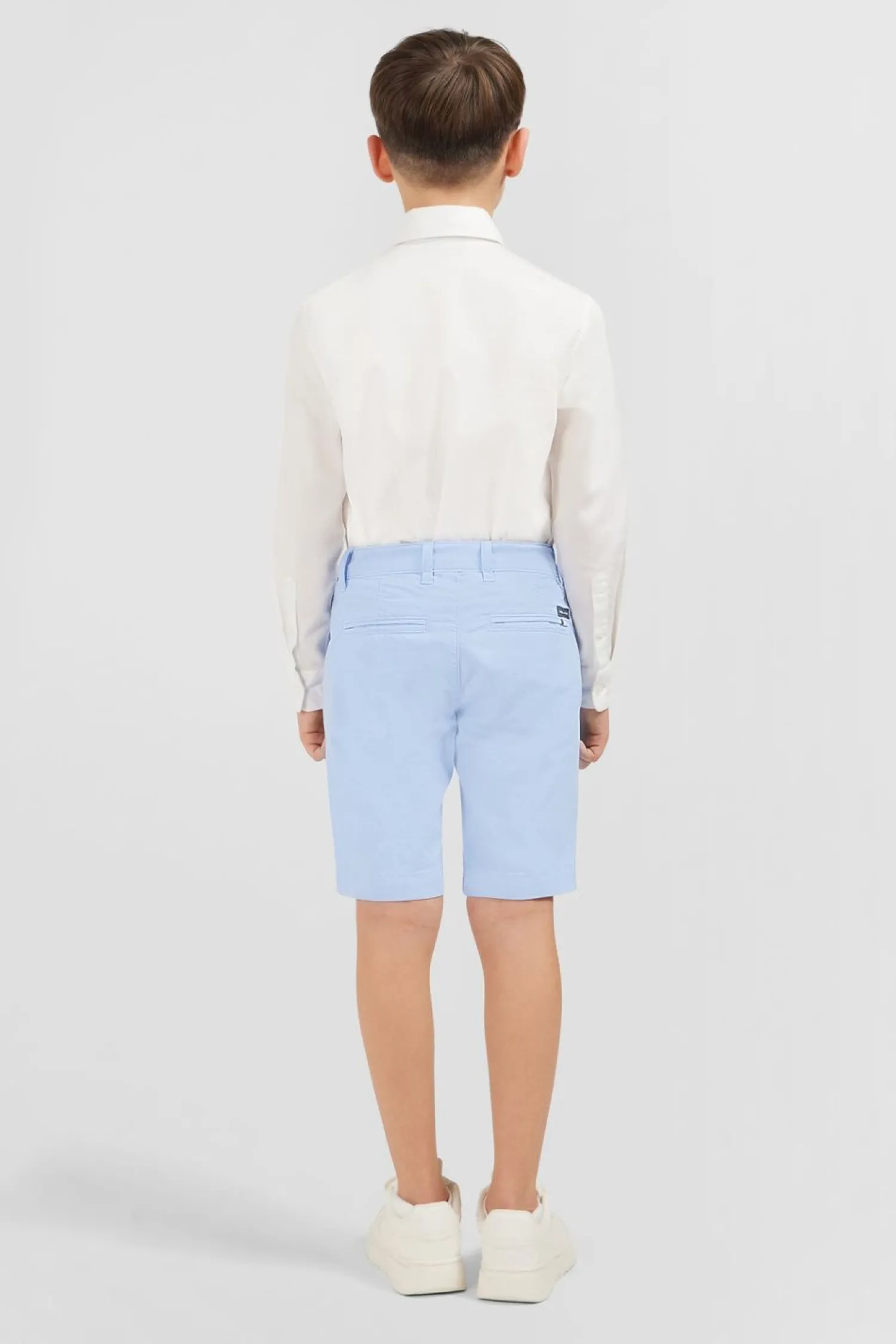 Outlet Bermuda Chino Bleu Ciel En Coton Stretch Enfant Enfant