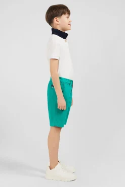 Online Bermuda Chino Vert En Coton Stretch Enfant Enfant