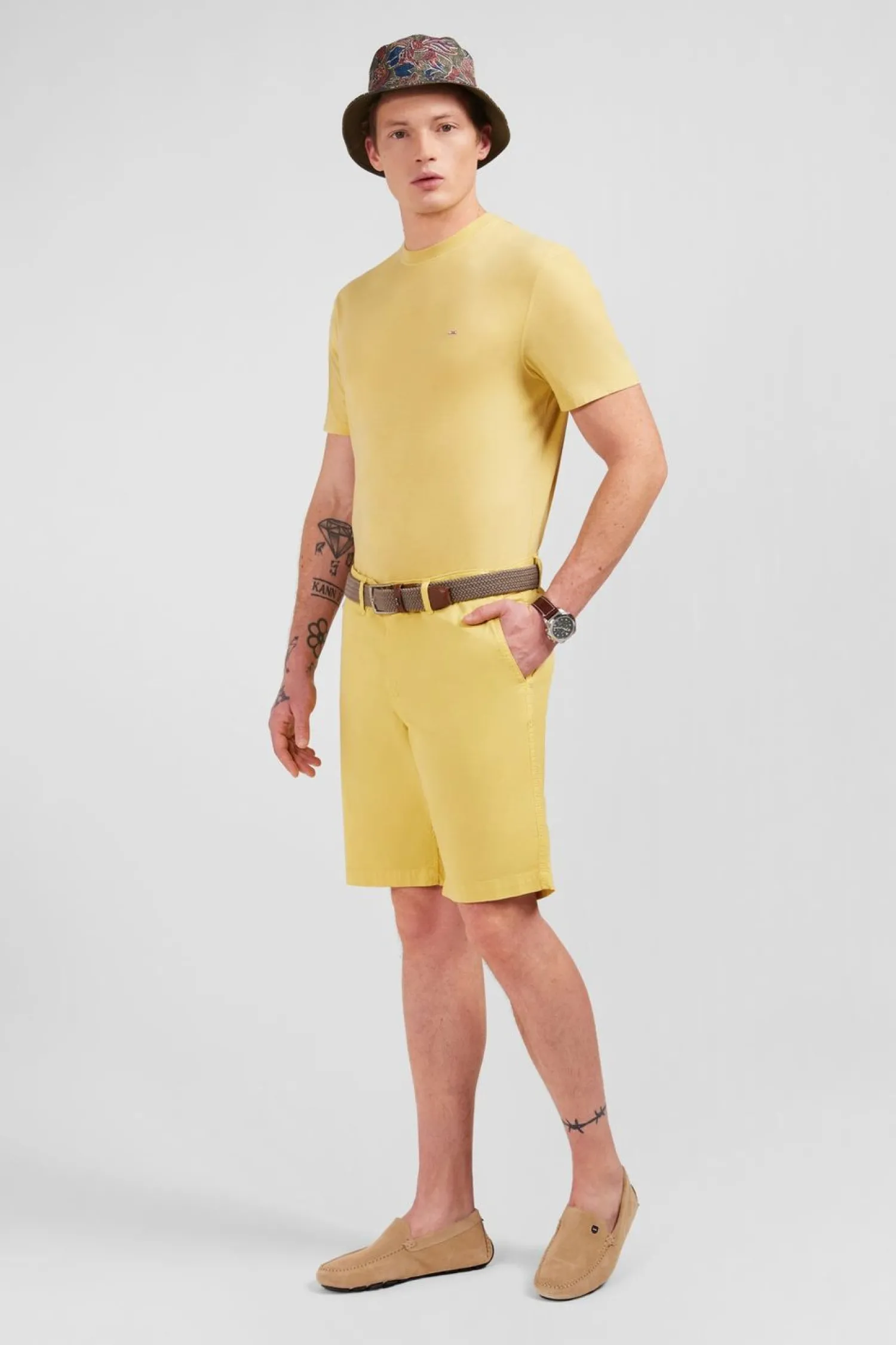 Sale Beruda Jaune Uni Homme Shorts Et Bermudas
