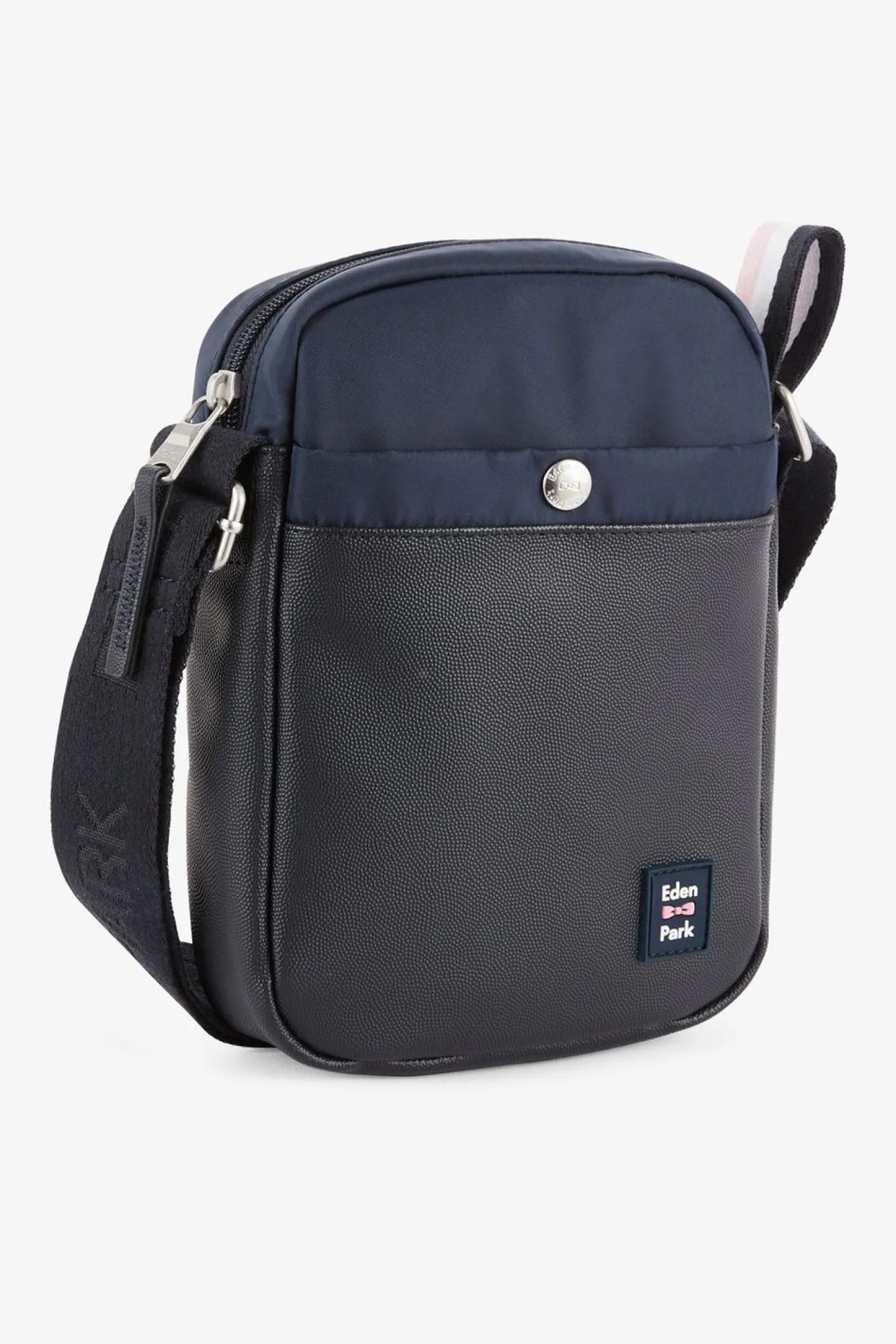 Hot Besace Rectangulaire Bleu Fonce Avec Effet Cuir Graine Homme Sacoches