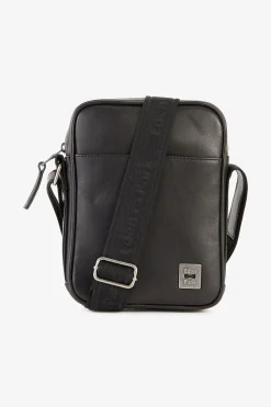 Clearance Besace Rectangulaire En Cuir Noir Homme Sacoches