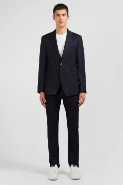 Discount Blazer Bleu Marine 100 % Laine Homme Blazers Et Costumes