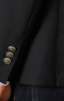 Blazer Noir 100 % Laine Homme Blazers Et Costumes