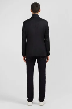 Blazer Noir 100 % Laine Homme Blazers Et Costumes