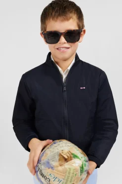 New Blouson Coupe-Vent Marine A Broderie Embleme Enfant Enfant
