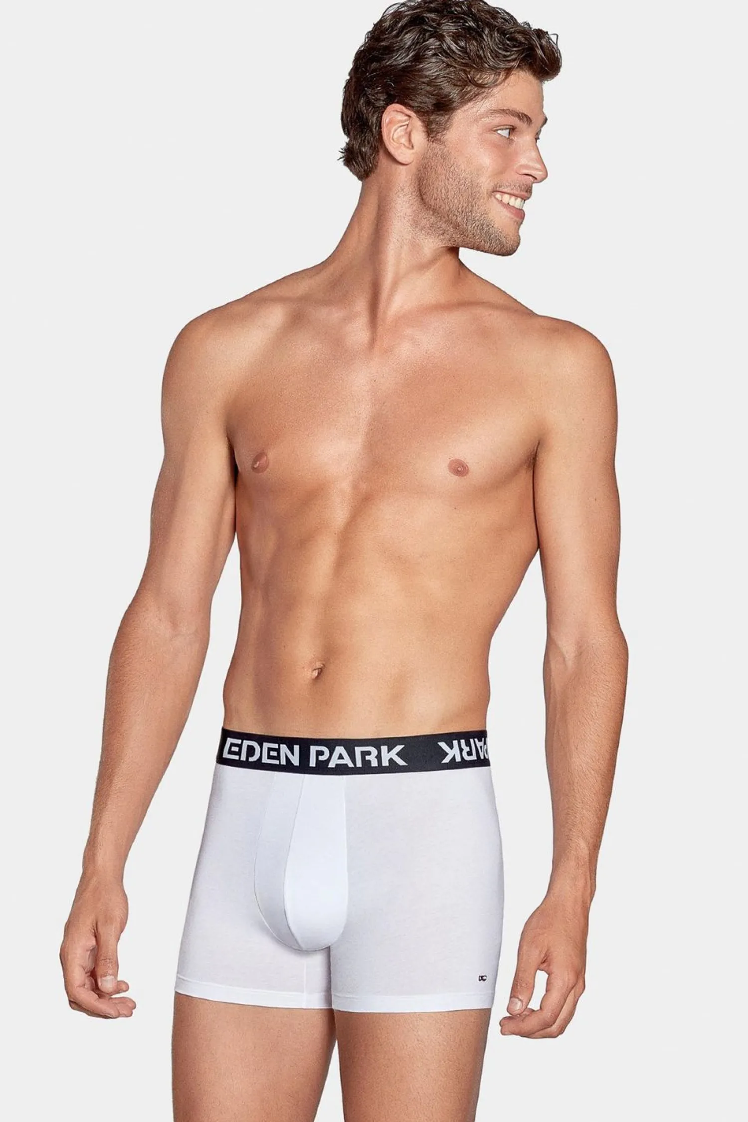 Sale Boxer Banc A Ceinture Eatique arine En Coton tretch Homme Sous-Vêtements
