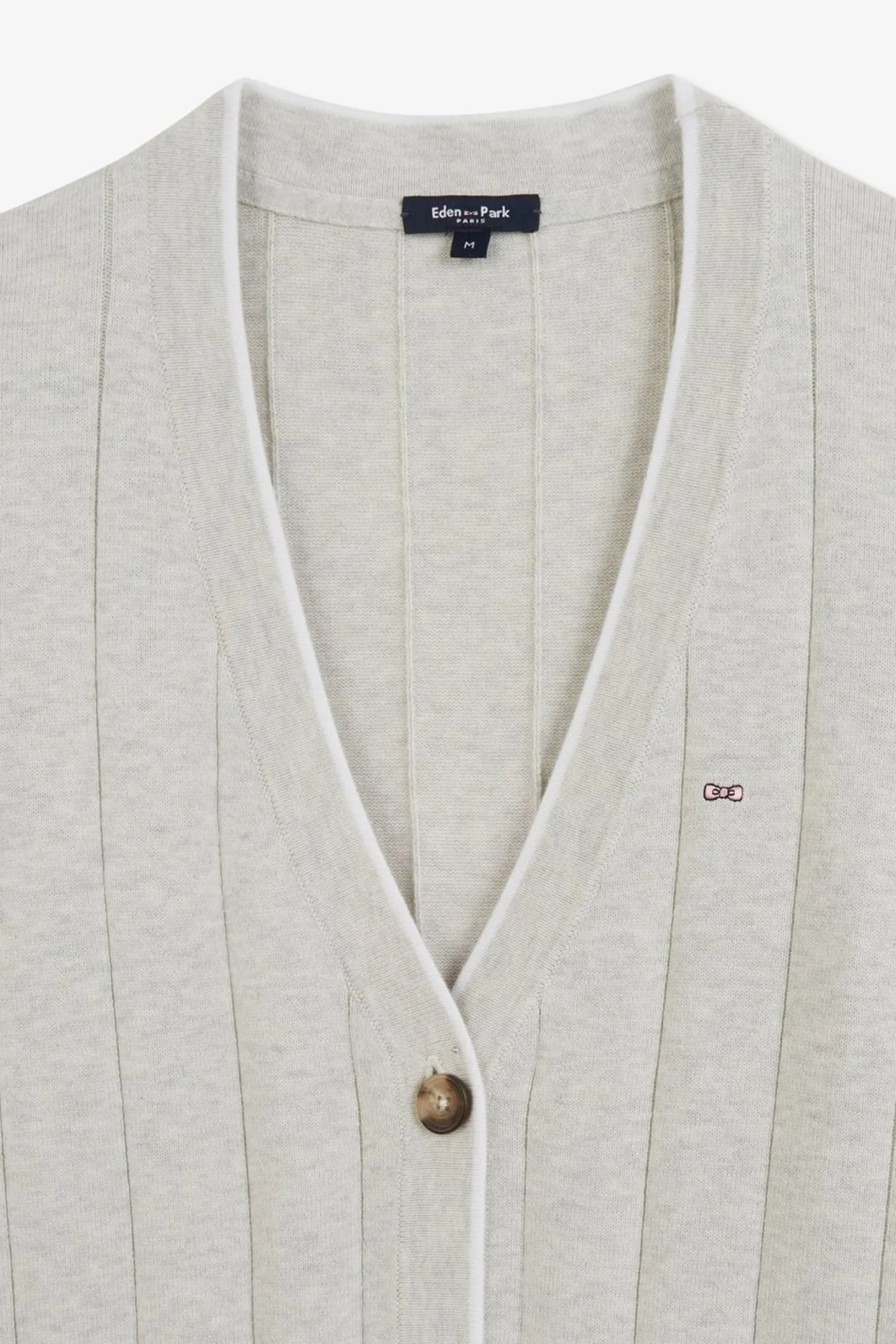Outlet Cardigan Boutonne Gri En Jeu De aie Femme Cardigans