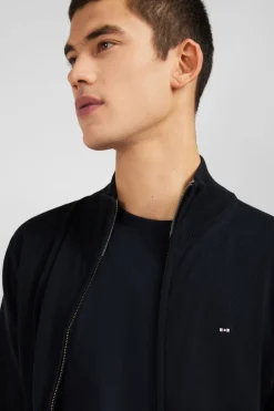 Sale Cardigan Noir Zippe En Coton Homme Cardigans