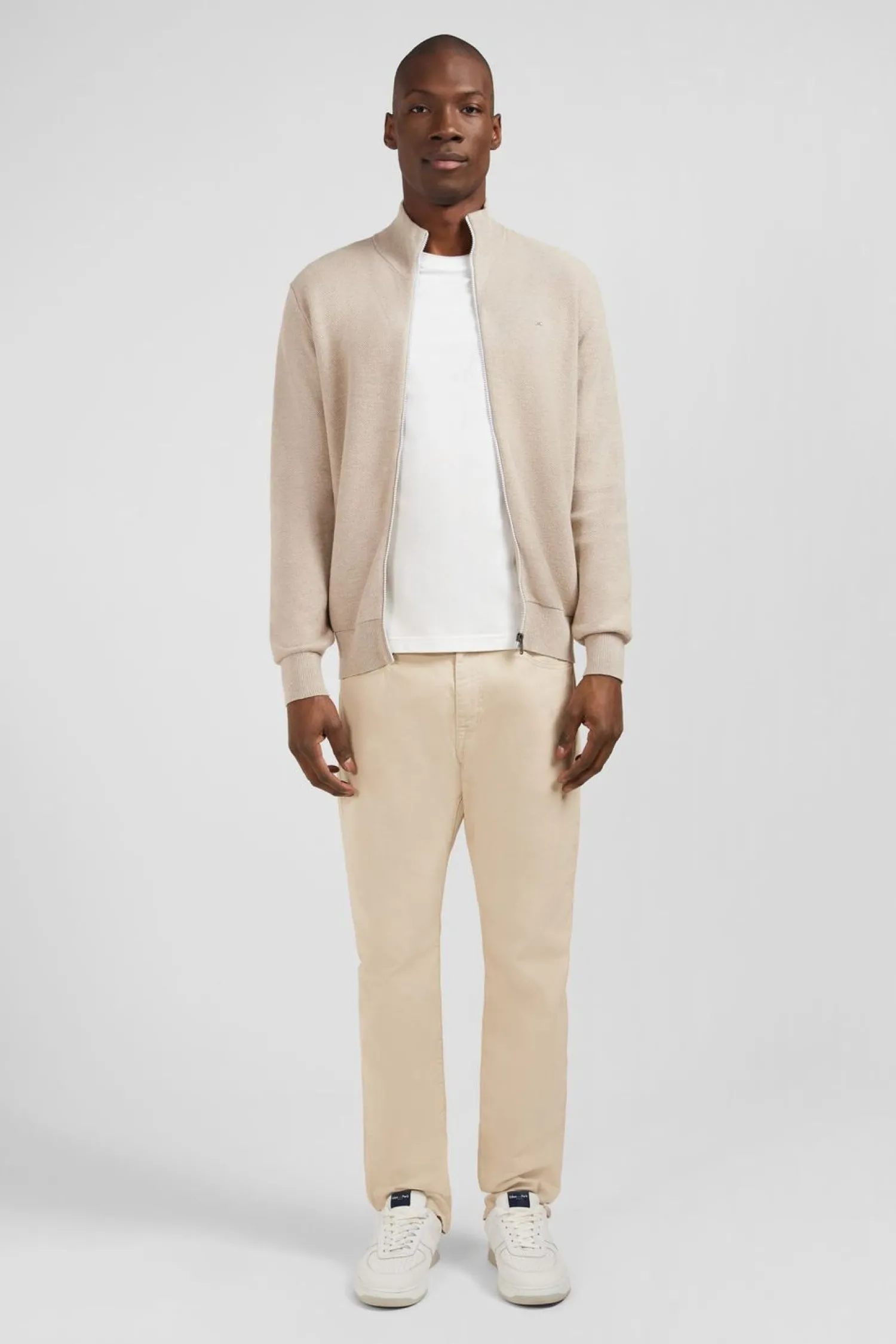 New Cardigan Zippe Beige Homme Cardigans