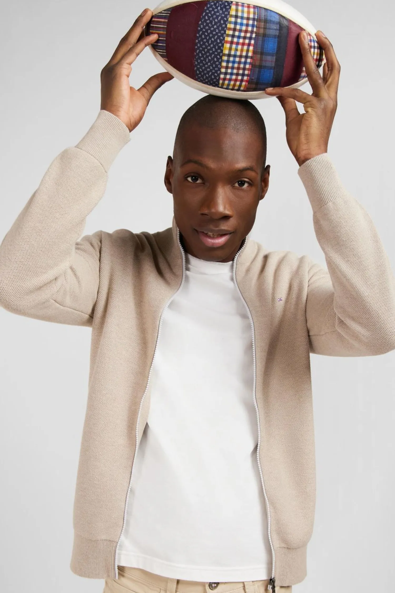 New Cardigan Zippe Beige Homme Cardigans