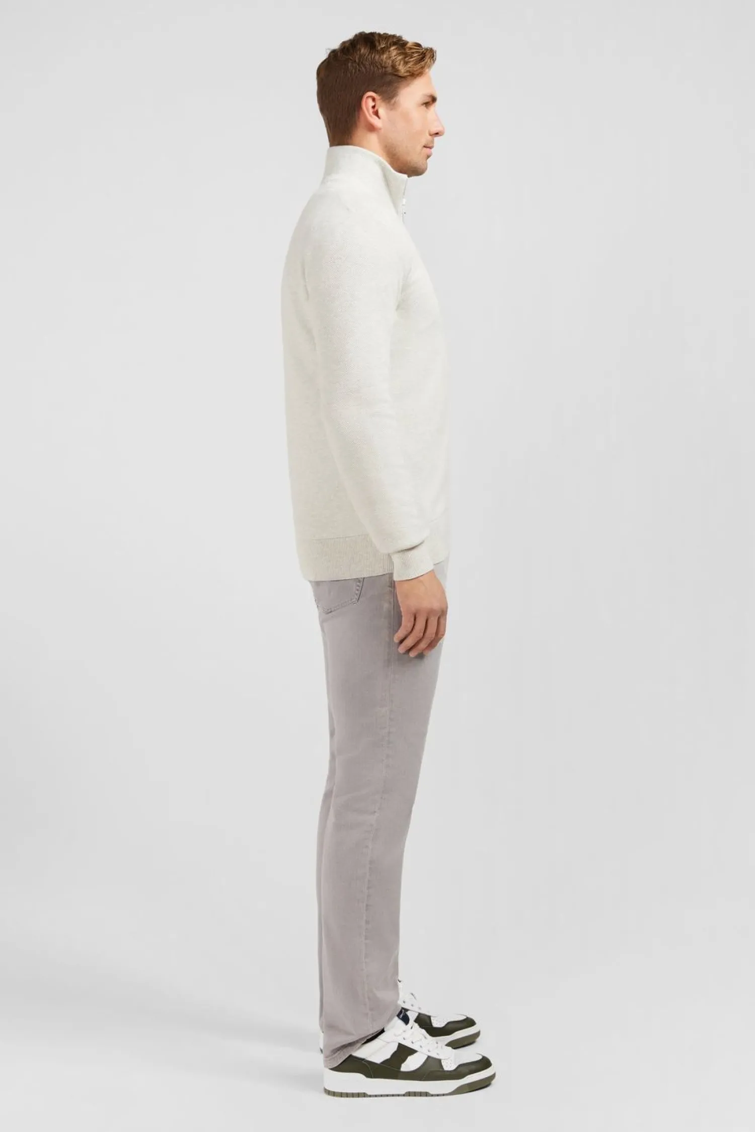 Sale Cardigan Zippe Gri Homme Cardigans