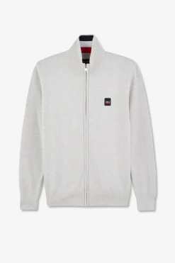 Hot Cardigan Zippe Gri En Coton Ebee Tricoore Homme Cardigans