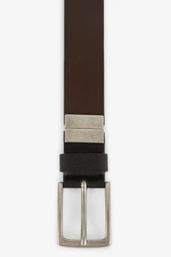 Best Ceinture En Cuir Reversible Boucle En Metal Argente Homme Ceintures