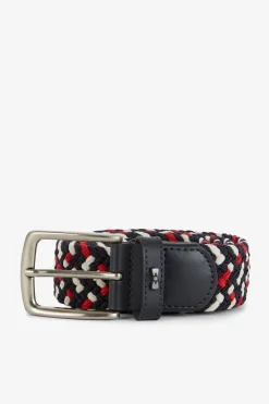New Ceinture Rouge Tressee Elastique Tricolore Homme Ceintures