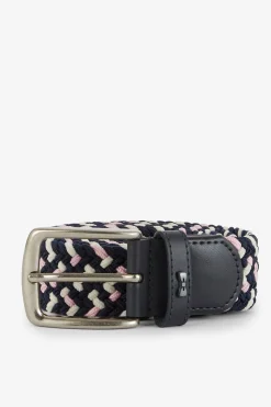 Hot Ceinture Tressee Elastique Tricolore Rose Homme Ceintures