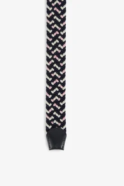 Hot Ceinture Tressee Elastique Tricolore Rose Homme Ceintures