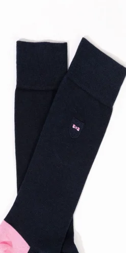 Online Chaussettes Montantes Bleu Marine Color-Block Homme Chaussettes