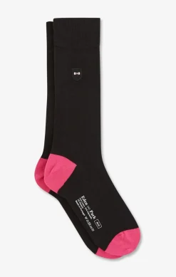 Chaussettes Montantes Noires Color-Block Homme Chaussettes