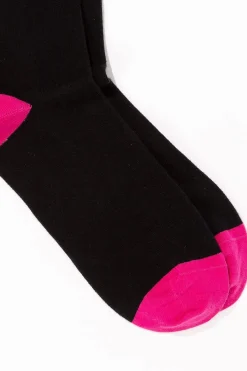 Chaussettes Montantes Noires Color-Block Homme Chaussettes