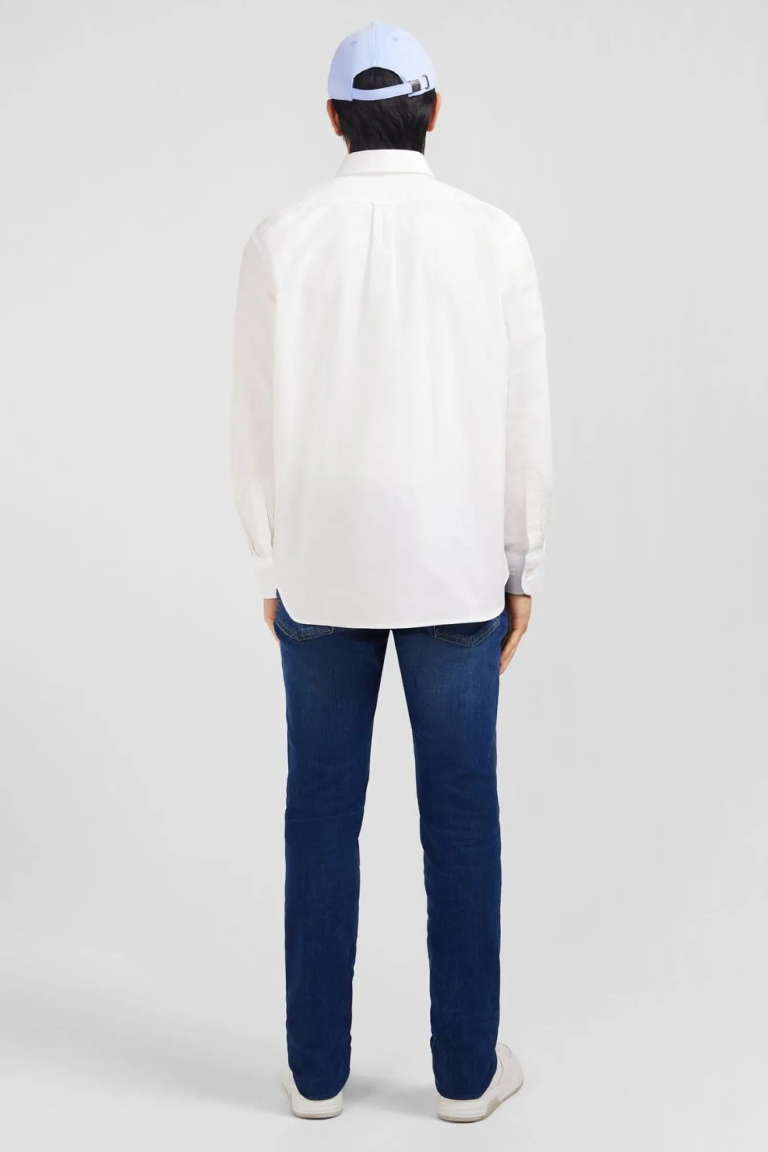 New Cheie Banche Unie En Coton Homme Chemises