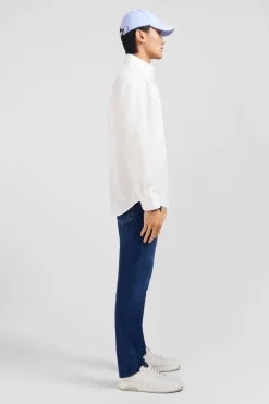 New Cheie Banche Unie En Coton Homme Chemises