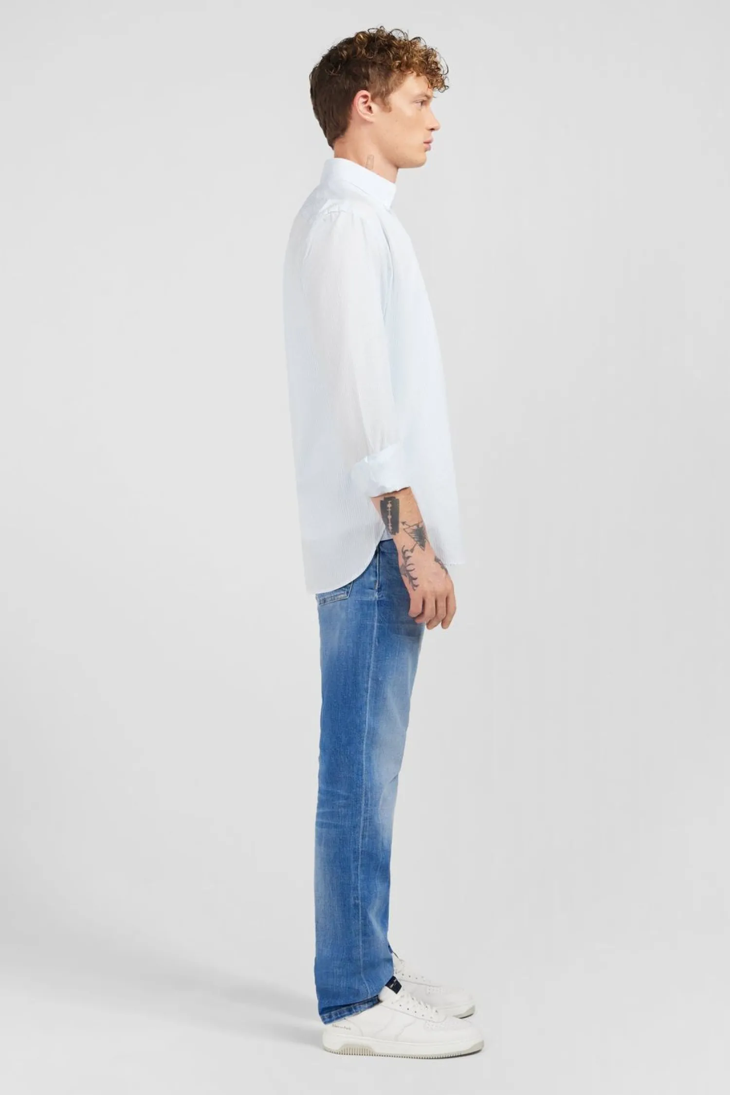 Clearance Cheie Beu Cair A Rayure Homme Chemises