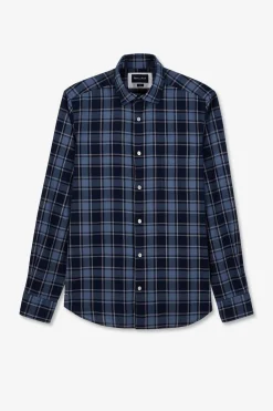 New Cheie Beue A Carreaux Homme Chemises