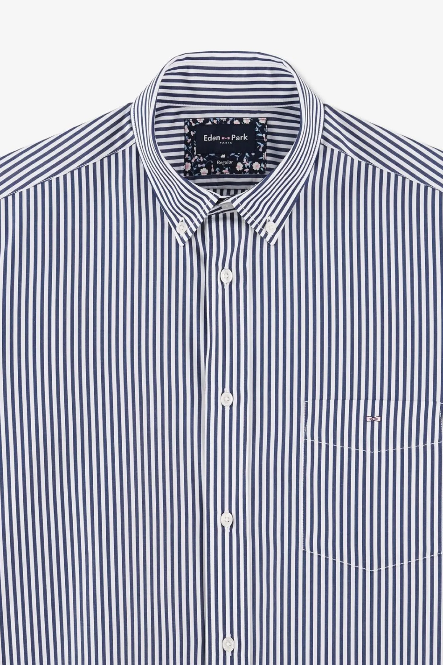 Outlet Cheie Beue A Rayure Baton En Coton Homme Chemises