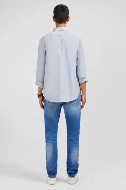 Discount Cheie Beue En Coton Dobby Homme Chemises