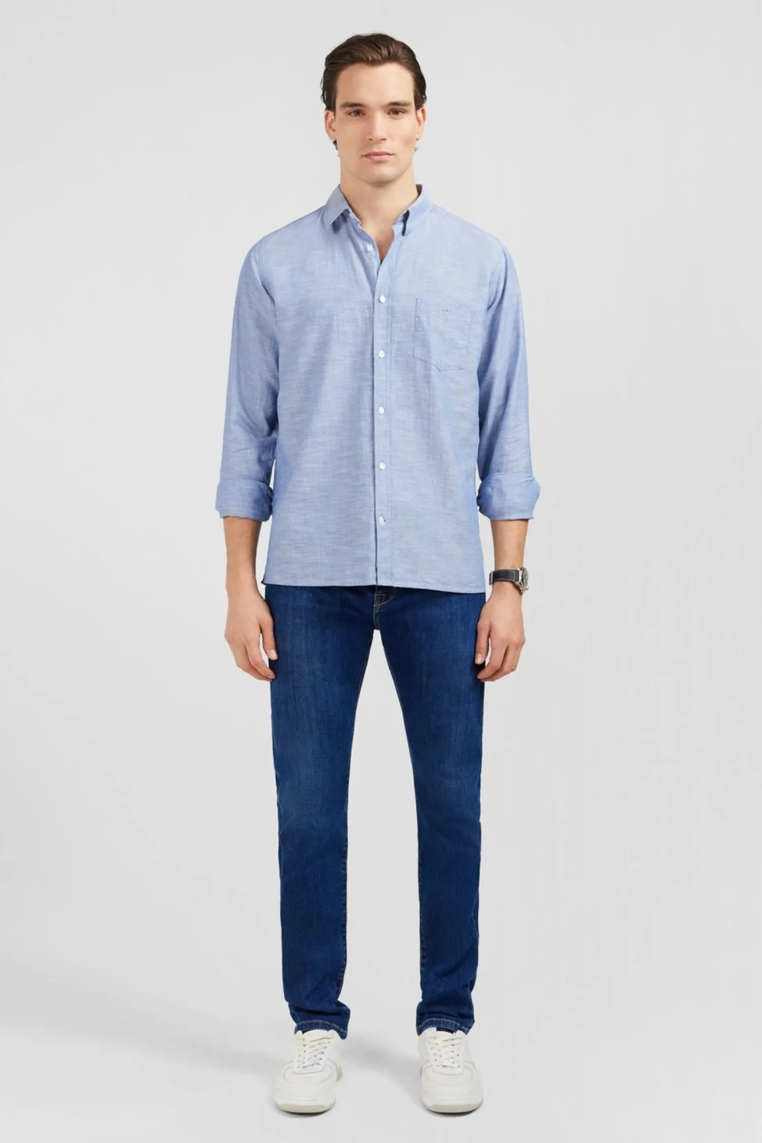 Clearance Cheie Beue Unie Homme Chemises
