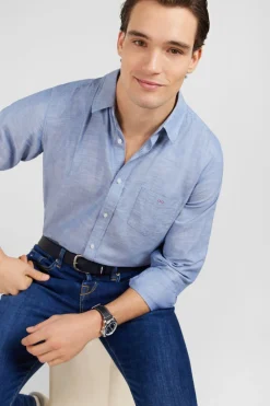 Clearance Cheie Beue Unie Homme Chemises