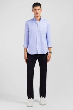 New Cheie Beue Unie En Coton Homme Chemises