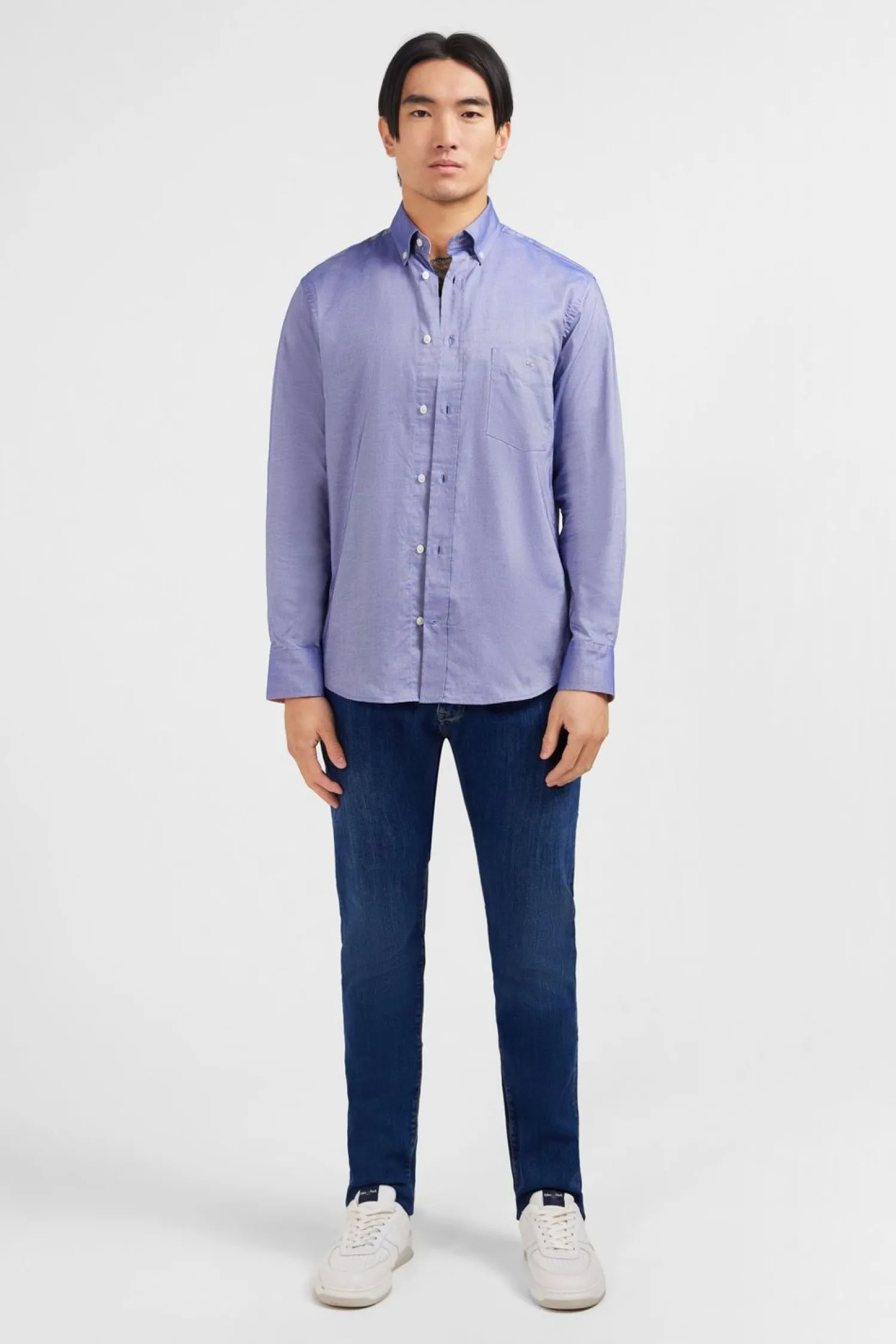 Sale Cheie Beu arine Unie En Coton Homme Chemises