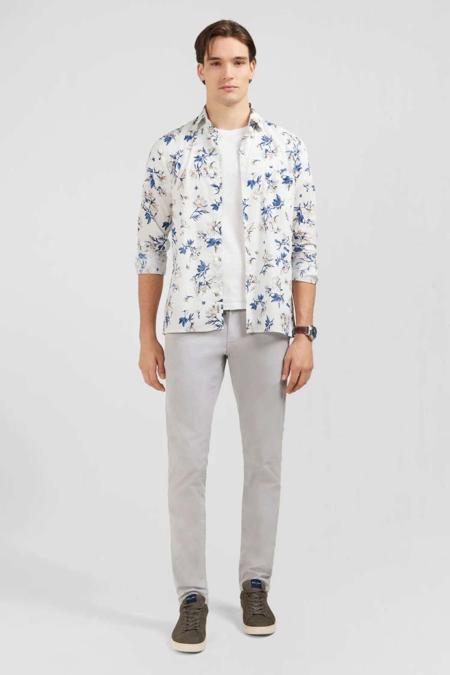 Discount Cheie En Coton Banc Ipriee Feur Homme Chemises