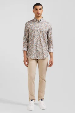 Outlet Cheie En Coton Iprie Ecru Coupe Reguar Homme Chemises