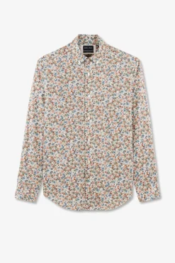 Outlet Cheie En Coton Iprie Ecru Coupe Reguar Homme Chemises