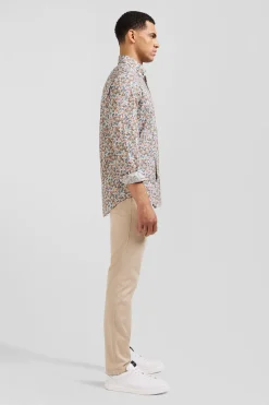 Outlet Cheie En Coton Iprie Ecru Coupe Reguar Homme Chemises