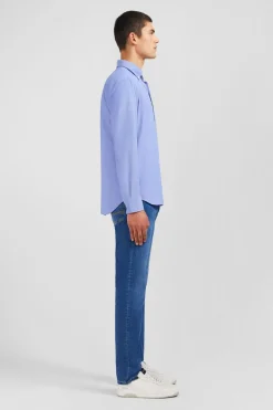 Hot Cheie En Coton Pinpoint Beu Homme Chemises