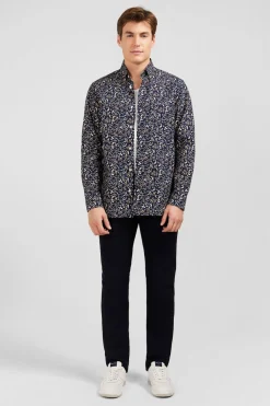 Sale Cheie En Popeine Beu Fonce Ipriee Feuiage Homme Chemises