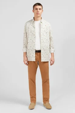 Discount Cheie En Popeine Ecru Ipriee Feuiage Homme Chemises