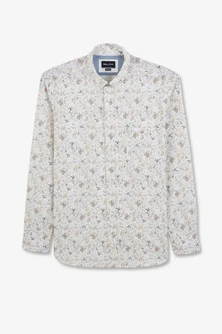 Discount Cheie En Popeine Ecru Ipriee Feuiage Homme Chemises
