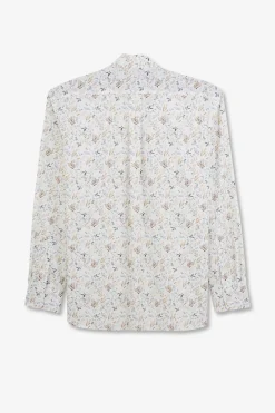 Discount Cheie En Popeine Ecru Ipriee Feuiage Homme Chemises