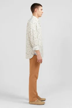 Discount Cheie En Popeine Ecru Ipriee Feuiage Homme Chemises