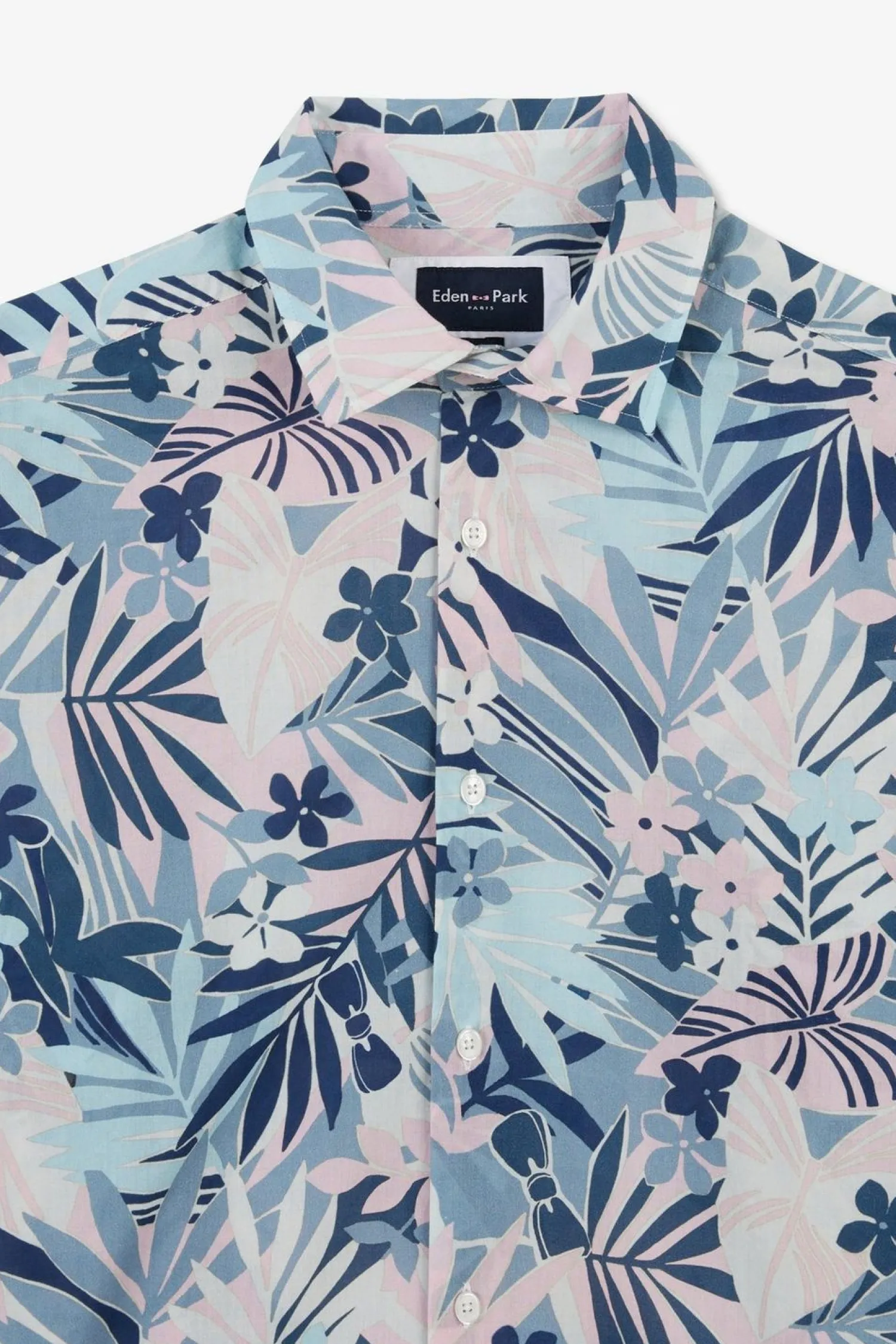 New Cheie En Voie De Coton A otif Tropica Homme Chemises
