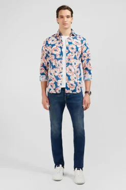 Outlet Cheie En Voie De Coton Ipriee arge Feur Homme Chemises