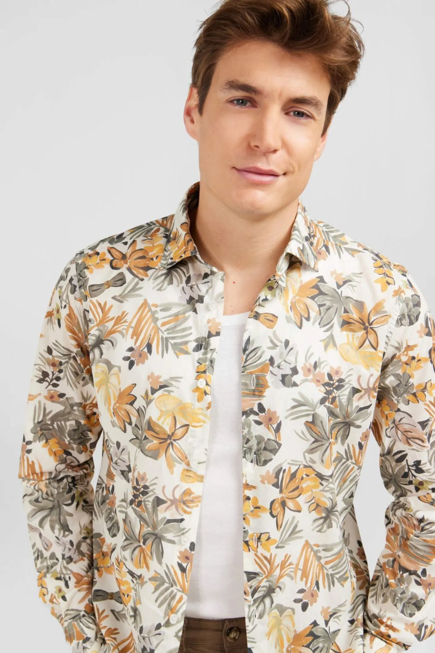 Outlet Cheie En Voie De Coton Iprie Feuie Homme Chemises