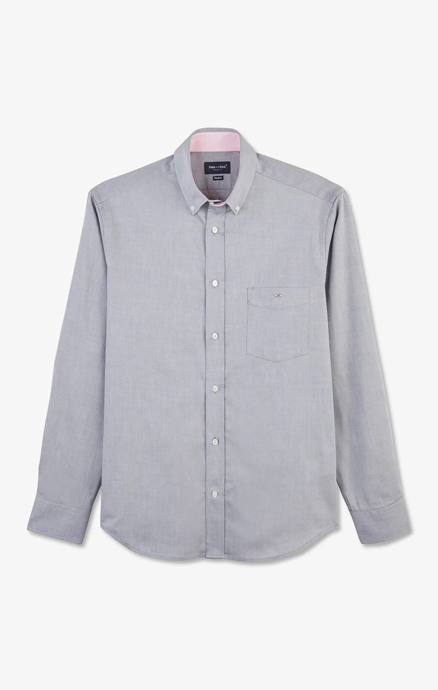 Discount Cheie Gri Cair Unie En Coton Homme Chemises